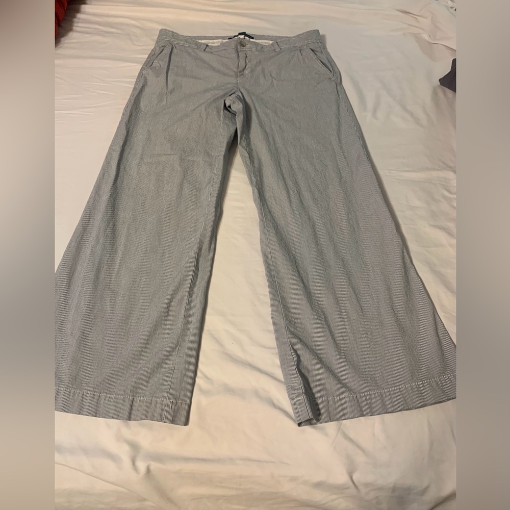 GAP Navy and White Pinstripe Wide Leg Pants size 12